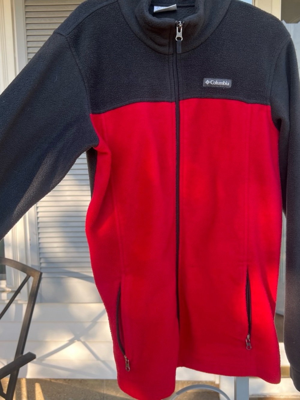 Columbia Red and Black Kids Full-Zip Fleece Jacket